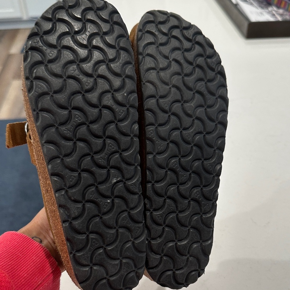 Birkenstock Tan Suede Loafers with Buckle - Picture 4 of 4